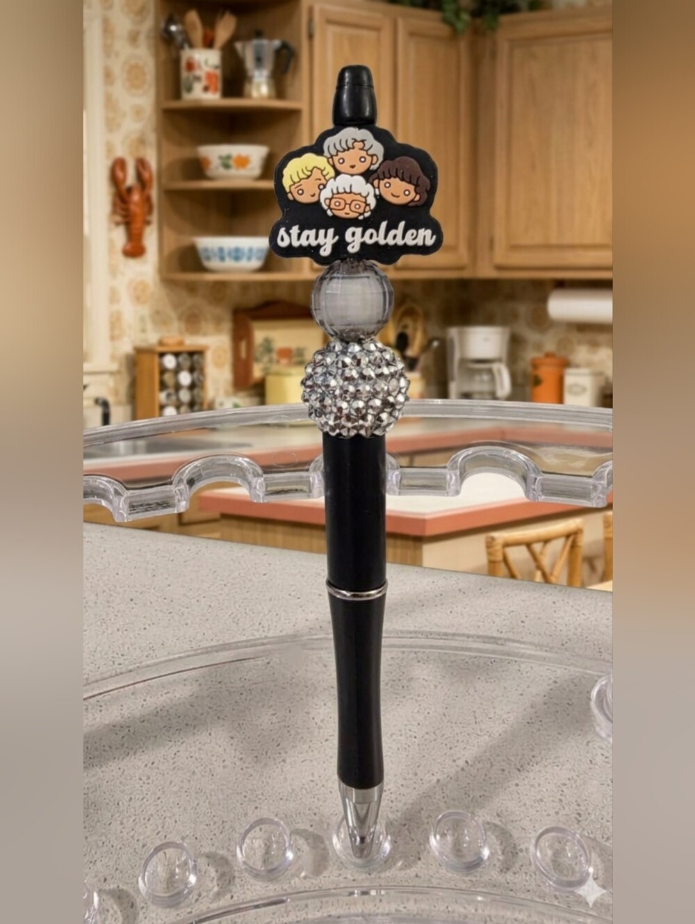 The Golden Girls Custom Beaded Pen - Stay Golden Bling Stationery